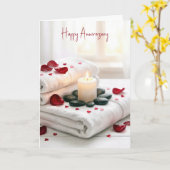 Anniversary Spa with Rose Petals カード (黄色い花)