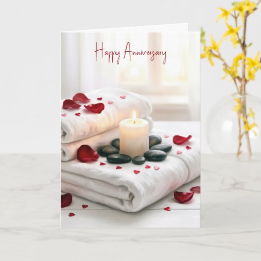 Anniversary Spa with Rose Petals カード (黄色い花)