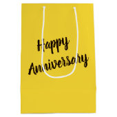 Anniversary Sunflowers Hugging Each Other ミディアムペーパーバッグ (裏面)