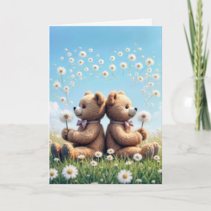 Anniversary Teddy Bears Flowers カード