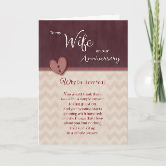 Anniversary to Wife - Why I Love You? カード