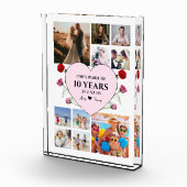 Anniversary With Pink Heart and Roses Photo Block フォトブロック (右)