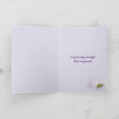 annivervaryカップルのためのパンジーの写真フレーム カード (内部)