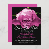 Annonces de Save the Date de Rose Rose Enregistrée 招待状 (正面/裏面)