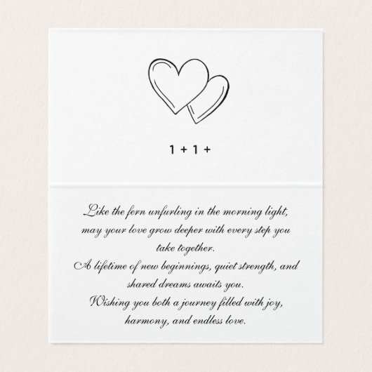 Announcement Wedding Folded Card Fern New Zealand  (内部フラット)