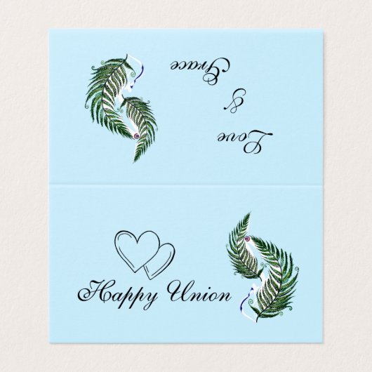 Announcement Wedding Folded Card Fern New Zealand  (外部フラット)
