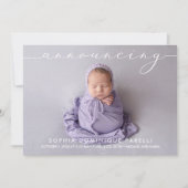 Announcing Baby Girl Photo Birth Announcements (正面)