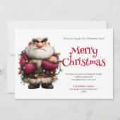 Annoyed Santa quirky digital Christmas greeting シーズンカード (正面)