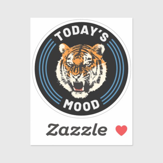 Annoyed Tiger Today's Mood Angry Animal シール (シート)