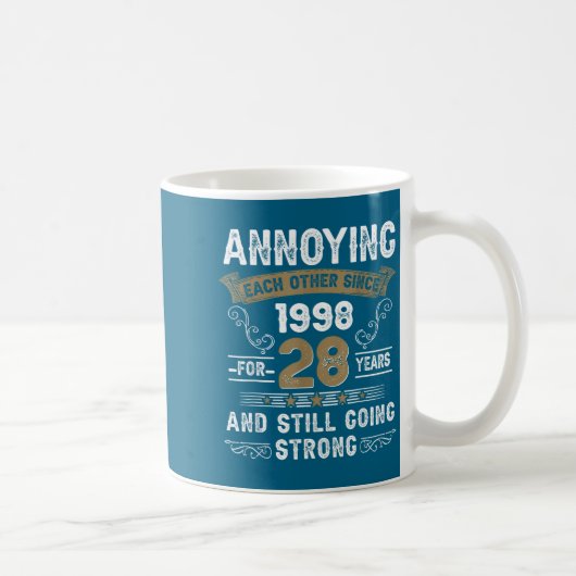 Annoying Each Other Since 1998 Married Couples Hus コーヒーマグカップ (右)