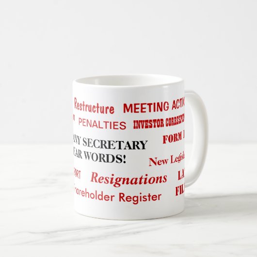 annoying Funny Company総務部長は不敬な言葉を コーヒーマグカップ (正面右)