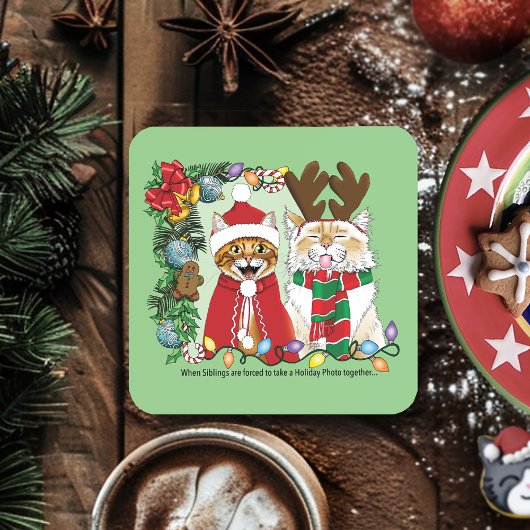 Annual Cat Christmas Photo コースター