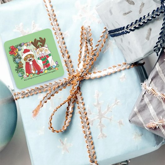 Annual Cat Christmas Photo スクエアシール