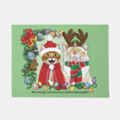 Annual Cat Christmas Photo ドアマット (正面)