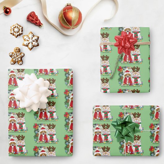 Annual Cat Christmas Photo ラッピングペーパーシート