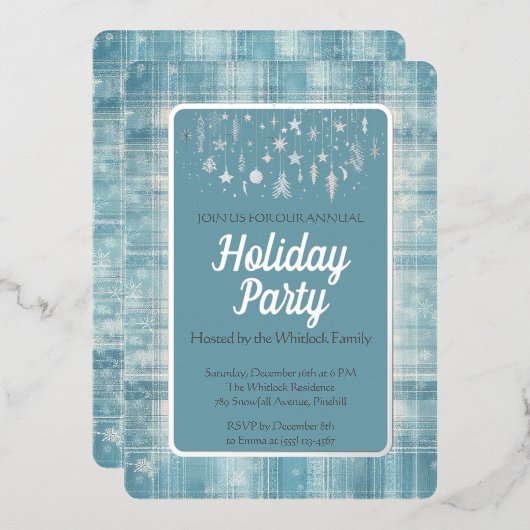 Annual Christmas Party Invitation 箔シーズンカード (正面/裏面)