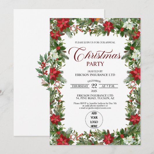 Annual Corporate Employees Christmas Party 招待状 (正面/裏面)