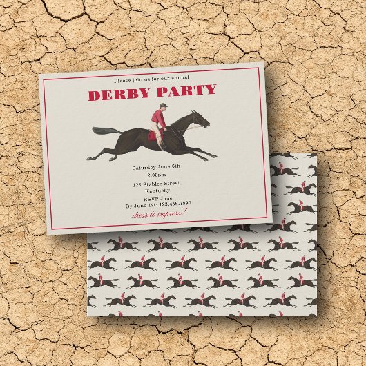 Annual Derby Party Race Horse Equestrian Racing 招待状