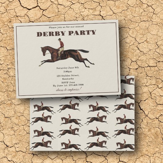 Annual Derby Party Race Horse Equestrian Racing 招待状