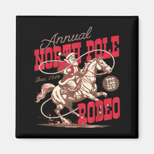 Annual North Le Rodeo Cowboy Santa Howdy Christmas マグネット (正面)