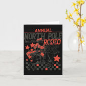 Annual North Le Rodeo Santa Western Cowboy Christm カード (黄色い花)