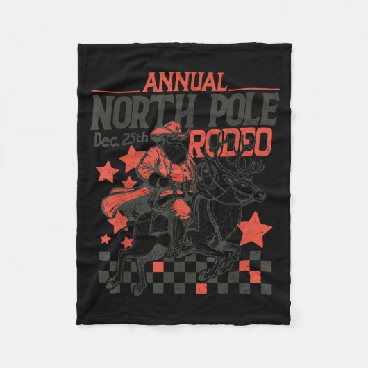 Annual North Le Rodeo Santa Western Cowboy Christm フリースブランケット (正面)