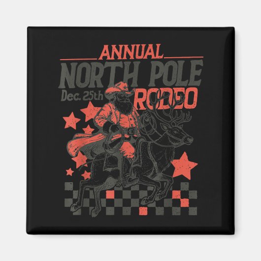 Annual North Le Rodeo Santa Western Cowboy Christm マグネット (正面)