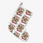 Annual North Pole Rodeo Dec 25th Cowboy Santa West スモールクリスマスストッキング (正面 (吊り時))