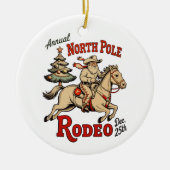 Annual North Pole Rodeo Dec 25th Cowboy Santa West セラミックオーナメント (正面)