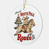 Annual North Pole Rodeo Dec 25th Cowboy Santa West セラミックオーナメント (左)