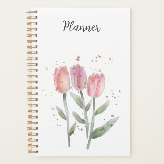Annual Planner Tulips Watercolor プランナー手帳 (正面)