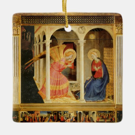 Annunciation by Fra Angelico, Renaissance Fine Art セラミックオーナメント (正面)