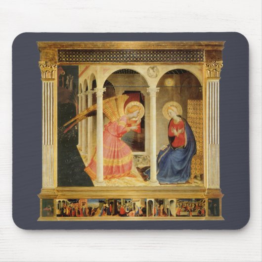 Annunciation by Fra Angelico, Renaissance Fine Art マウスパッド (正面)