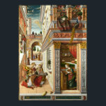 Annunciation ,Saint Emidius and an UFO ポスター<br><div class="desc">Painting by Carlo Crivelli 1486. Italian Renaissance painter of Late Gothic decorative sensibility. In this "Annunciation, " look at the sky with attention , you will notice a solid cloud shape in a circular geometric structure and certainly different from any other cloud surrounding it. It seems a source of divine...</div>