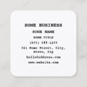 Annyeong! Korean Hi / Hello 안녕 Hangul Language スクエア名刺 (裏面)