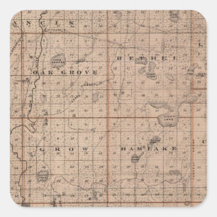 Anoka郡、ミネソタの地図 スクエアシール