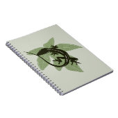 Anole Lizard on Leaf —デザイン3 ノートブック (右側)