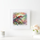 Anolis de rueda 100724AREF114 - Watercolor スクエア壁時計 (ホーム)