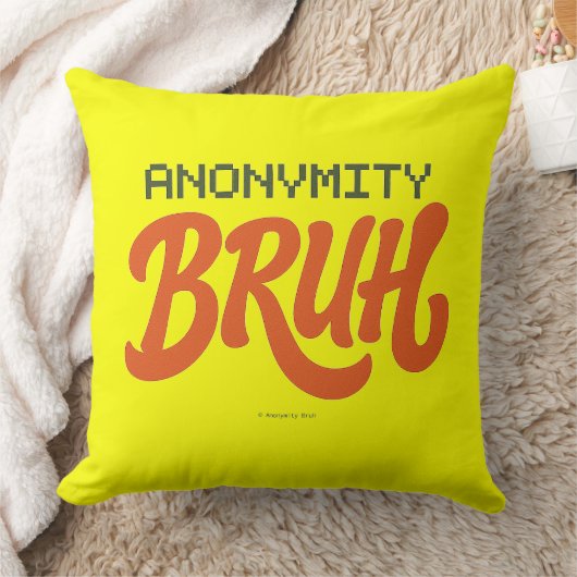 Anonymity Bruh Logo - Throw Pillow クッション (ブランケット)