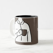 Anonymous Brew Mug – カフェイン好きに最適» ツートーンマグカップ (正面左)