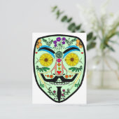 ANONYMOUS Day of the Dead 2 Art Anon Mask 4チャン ポストカード (スタンド正面)