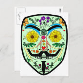 ANONYMOUS Day of the Dead 2 Art Anon Mask 4チャン ポストカード (正面/裏面)