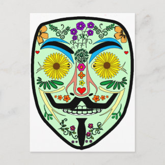 ANONYMOUS Day of the Dead 2 Art Anon Mask 4チャン ポストカード
