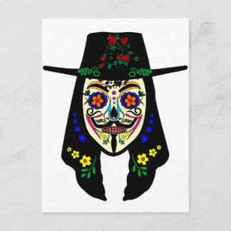 ANONYMOUS Day of the Dead 6 Anon Mask砂糖スカル ポストカード