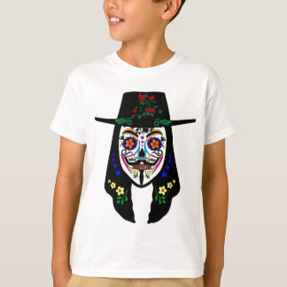 ANONYMOUS Day of the Dead 6 Anon Mask砂糖スカル Tシャツ