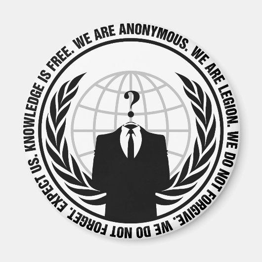 anonymous logo with slogan マグネット (正面)