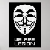 Anonymous WeはLegion Pixel Art ポスター (正面)