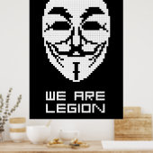 Anonymous WeはLegion Pixel Art ポスター (キッチン)