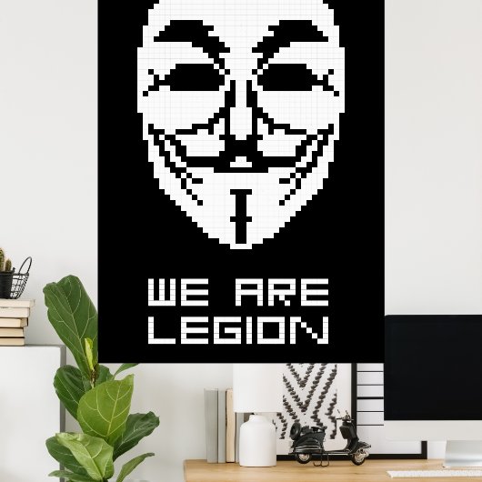 Anonymous WeはLegion Pixel Art ポスター (ホームオフィス)