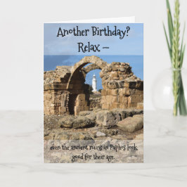 Another Birthday?  Card with Paphos ancient ruins カード
